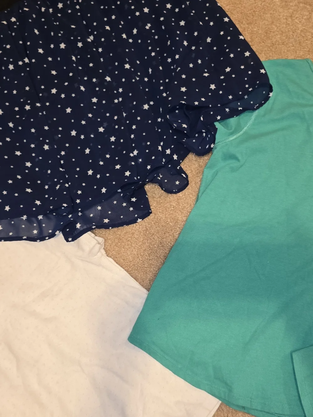 OshKosh B'gosh Blue White Wash Denim Overall Skirt & Other Clothing Lot Sz 10